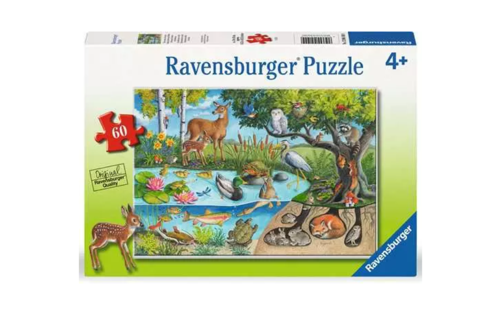 Ravensburger Animals Above and Below jigsaw puzzle for children featuring colorful wildlife scenes