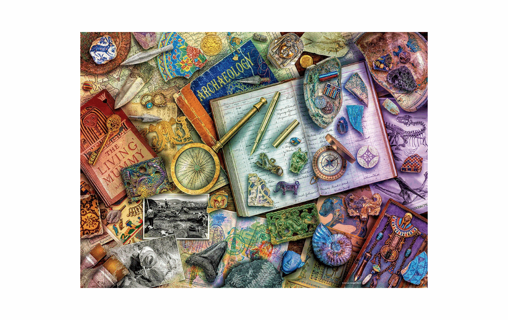 Ravensburger Archaeologist Puzzle featuring various artifacts and tools for exploration