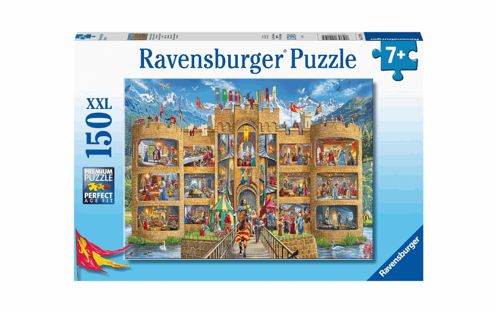 Ravensburger castle puzzle 150 pieces featuring a detailed castle scene for children aged 7 and up