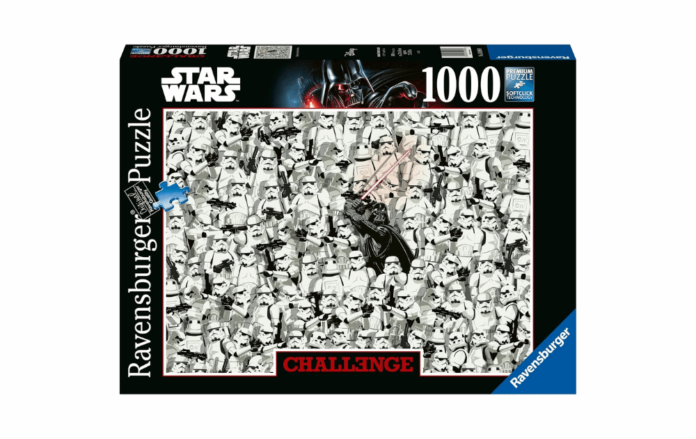 Ravensburger challenge jigsaw puzzle Star Wars featuring 1000 pieces with iconic stormtroopers and Darth Vader