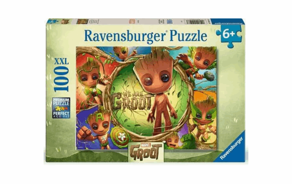 We Are Groot puzzle Ravensburger featuring colorful characters and intricate design for children aged 6 and up