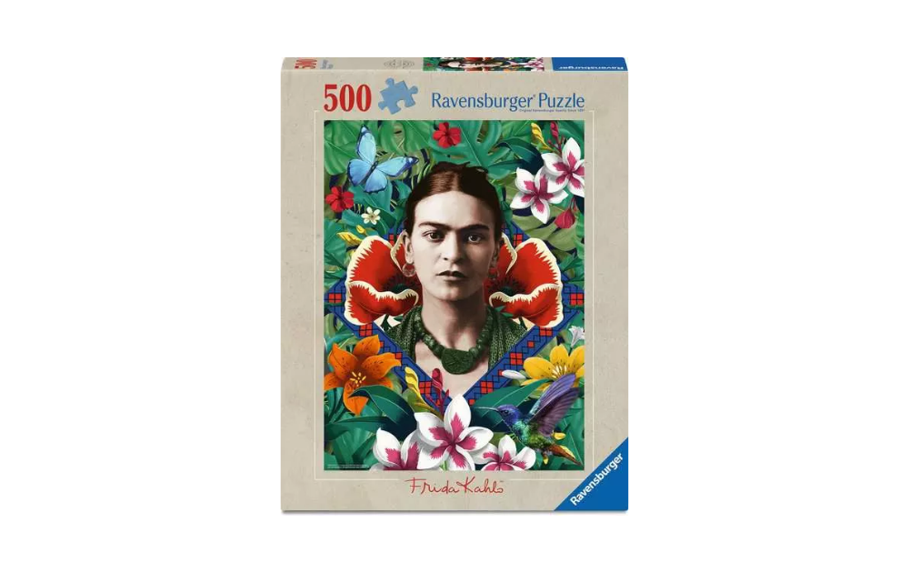 Frida Kahlo, Blooming Fantasy 500 Piece Jigsaw Puzzle by Ravensburger featuring colourful floral artwork
