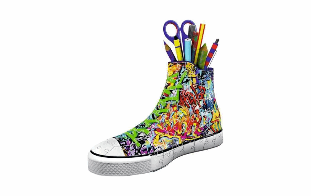 Ravensburger graffiti trainer puzzle featuring a colorful sneaker design for creative puzzle enthusiasts