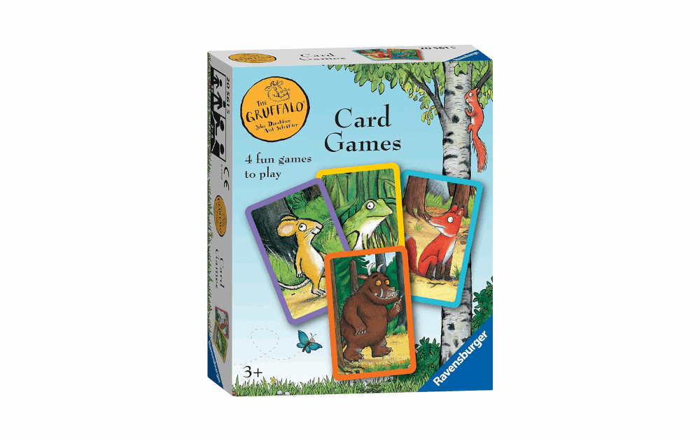 Ravensburger Gruffalo games card set featuring four fun games for children ages 3 and up