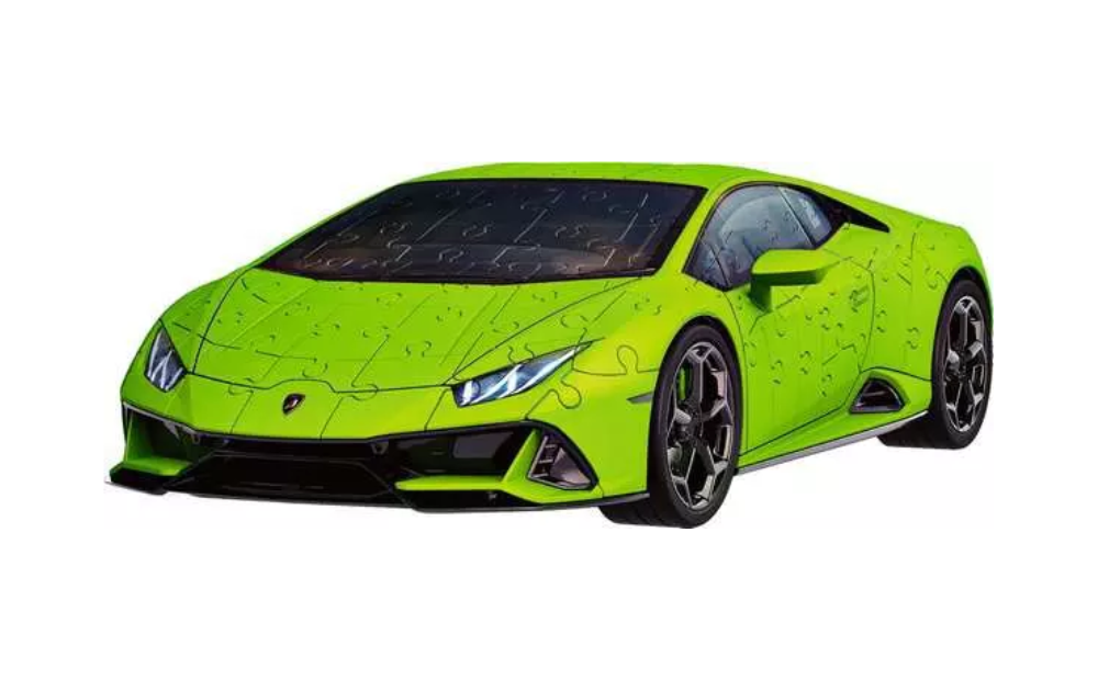 Lamborghini Huracan Evo 3D Puzzle by Ravensburger, 108 pieces, vibrant green sports car design