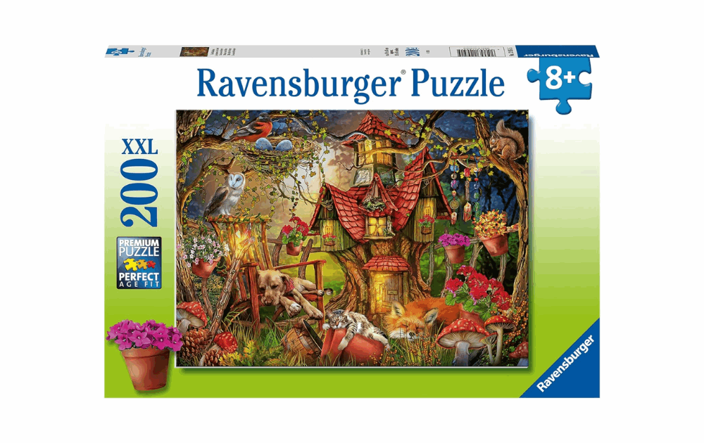 Ravensburger Little Cottage Puzzle featuring a colorful illustration of a cottage surrounded by nature