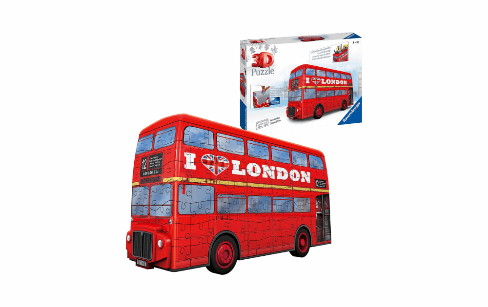 Ravensburger 3D London double-decker 216 piece jigsaw puzzle with bright red bus design