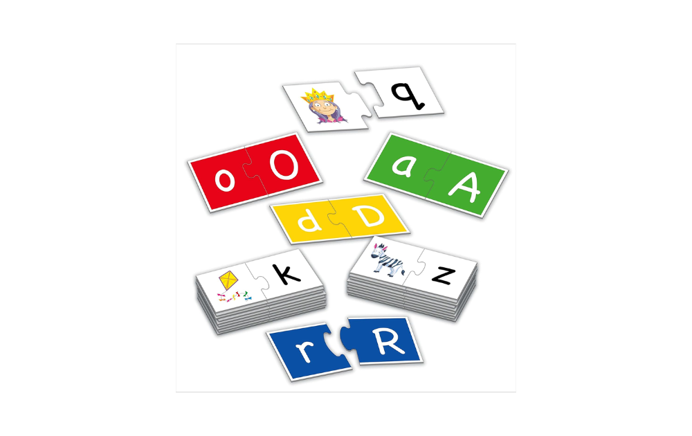 Colorful My First ABC Ravensburger jigsaw puzzle pieces featuring letters and illustrations for children