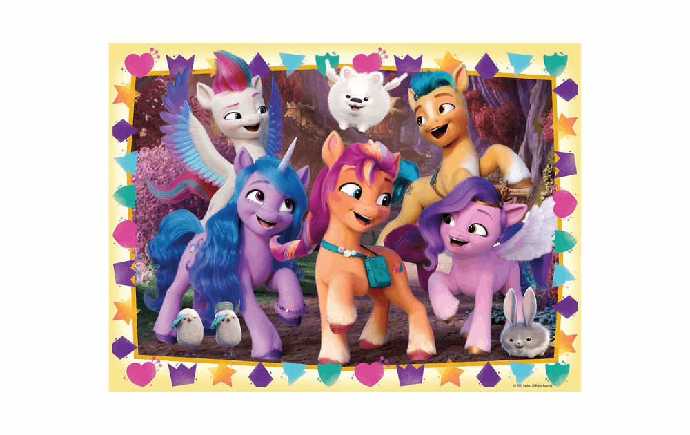 Ravensburger My Little Pony puzzle featuring colorful ponies in a cheerful setting