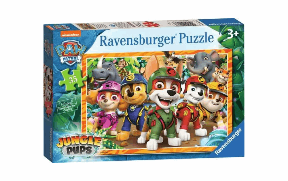 Ravensburger Children's Paw Patrol jungle puzzle featuring colorful characters in a jungle setting
