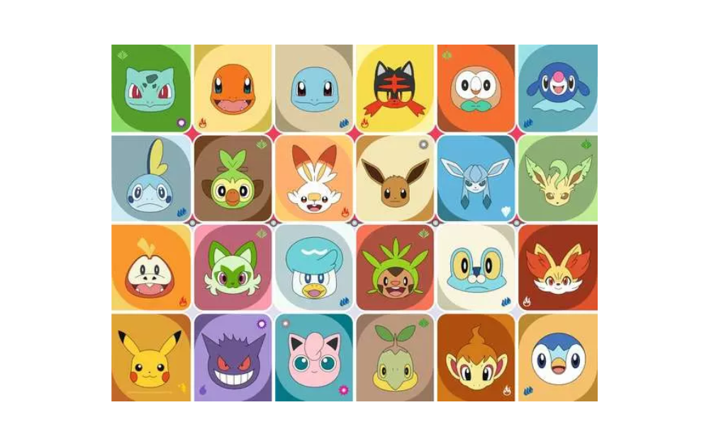 Pokemon Faces 100XXL Piece Jigsaw Puzzle by Ravensburger featuring various popular Pokémon characters