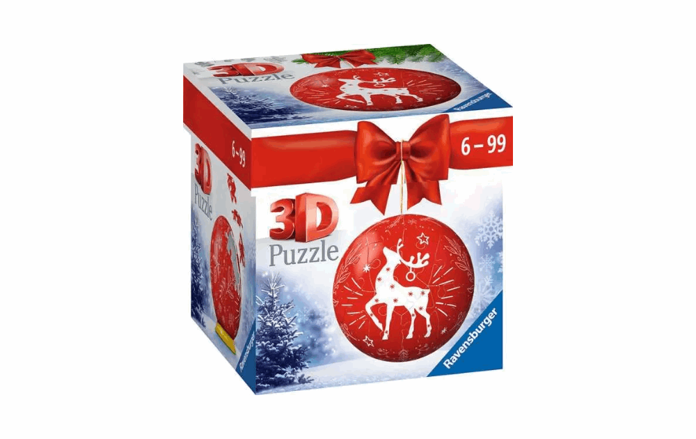 Ravensburger red reindeer puzzle box featuring a festive design for ages 6 to 99
