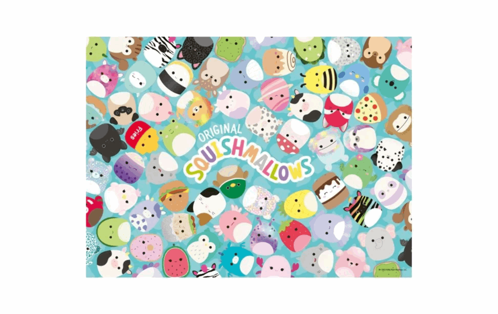 Ravensburger Squishmallows puzzle featuring colorful, cute, and fun characters for children