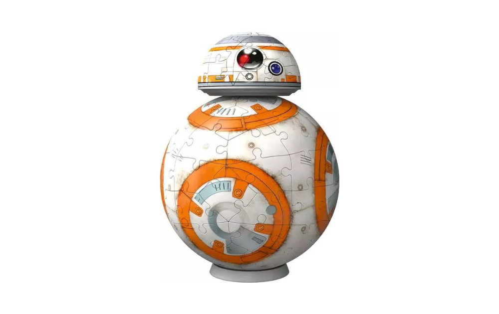 Star Wars BB8 3D Puzzle by Ravensburger, features 108 pieces, depicting the iconic droid BB8