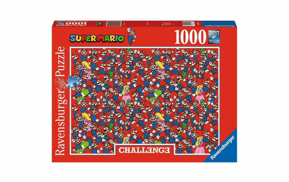 Ravensburger Super Mario jigsaw puzzle featuring 1000 colorful pieces for hours of fun