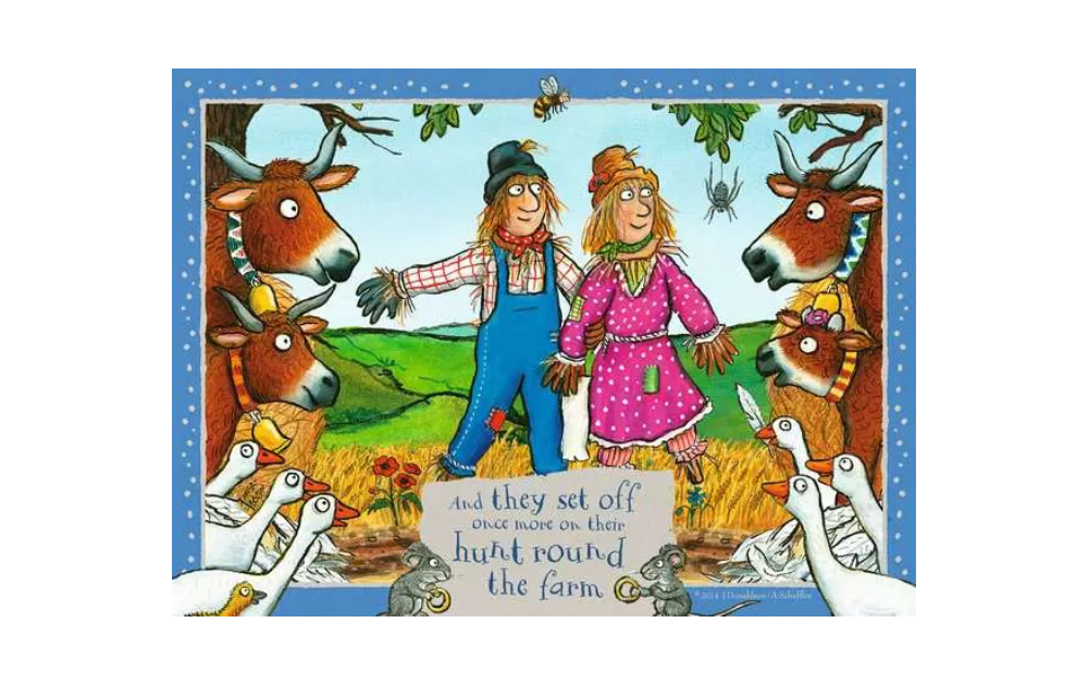 Ravensburger The Scarecrows Wedding 4 in a box Jigsaw Puzzle featuring a whimsical farm scene