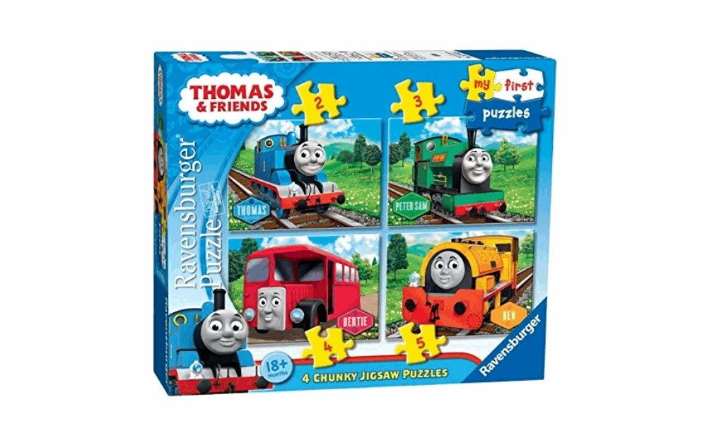 Ravensburger Thomas & Friends jigsaw puzzles set featuring four chunky pieces with beloved characters