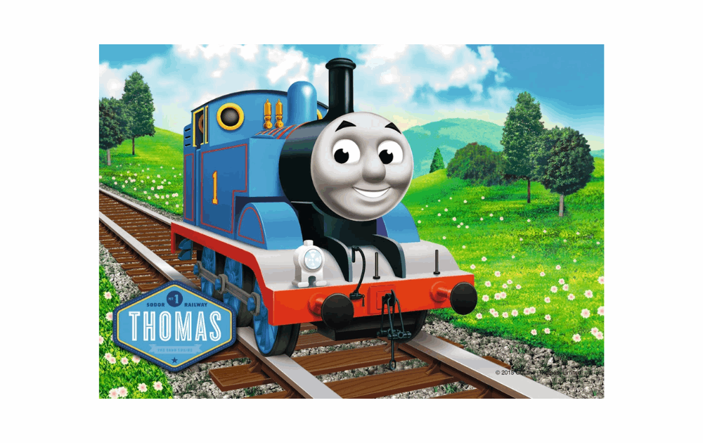 Ravensburger Children's Thomas & Friends jigsaw puzzles featuring Thomas the Tank Engine on a scenic track