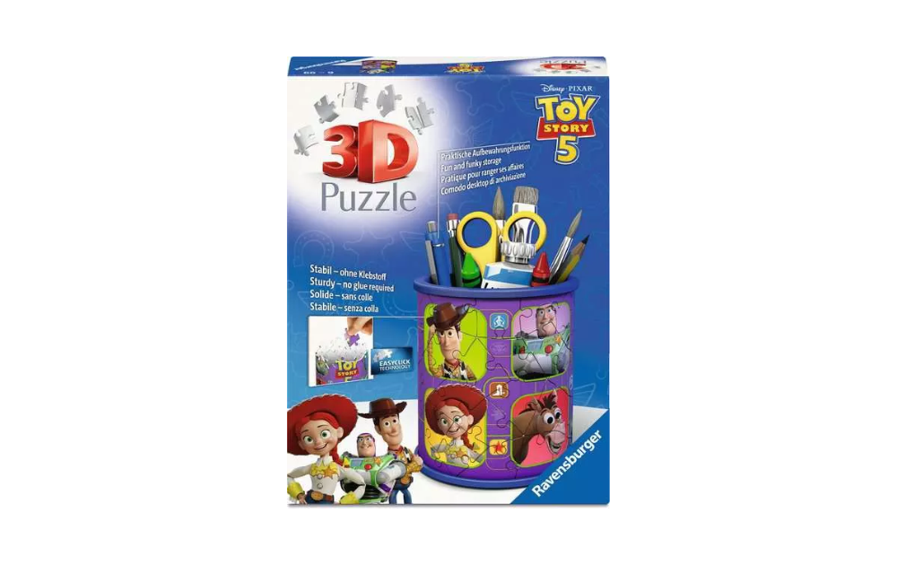 Toy Story 5 Pencil Holder 57 Piece 3D Puzzle by Ravensburger with colourful character designs