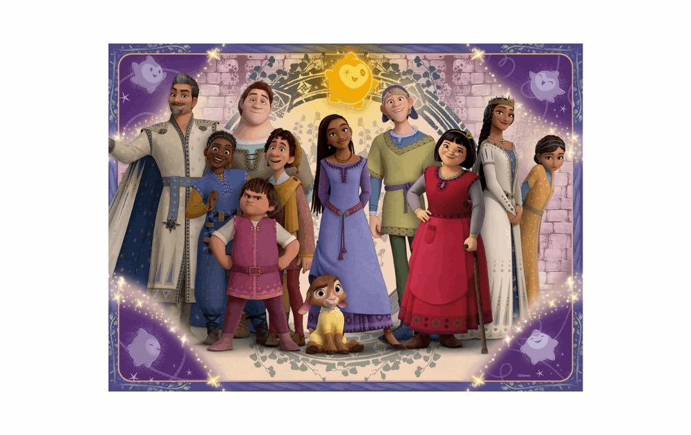 Ravensburger Wishes Come True puzzle featuring colorful characters and enchanting background design