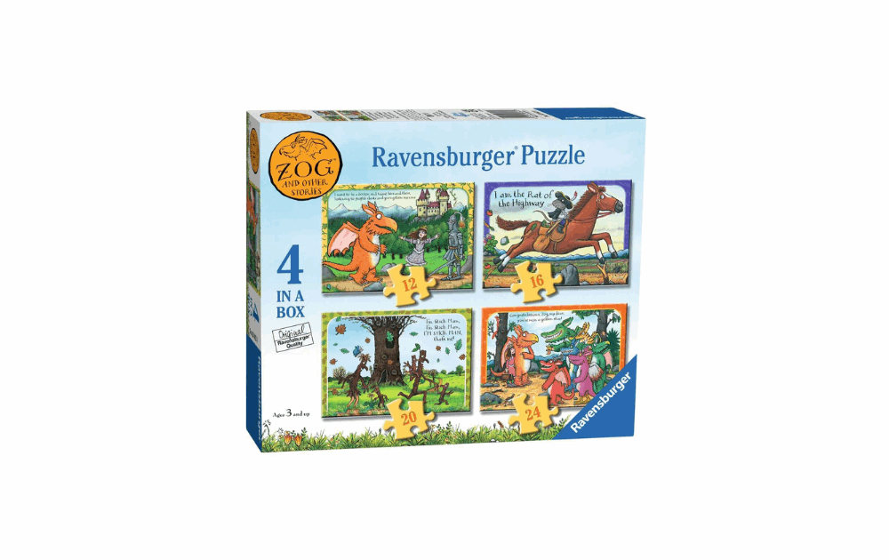 Ravensburger Children's Zog and Other Stories puzzle box featuring four colorful illustrations