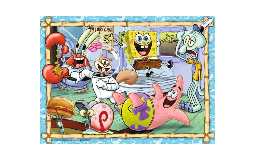 Ravensburger Spongebob Squarepants jigsaw puzzle featuring vibrant characters in a playful scene