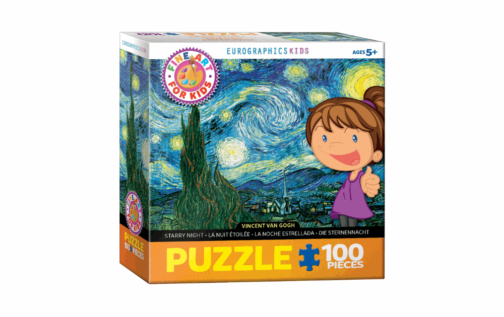 Eurographics Vincent van Gogh jigsaw 100 pieces featuring Starry Night design for kids