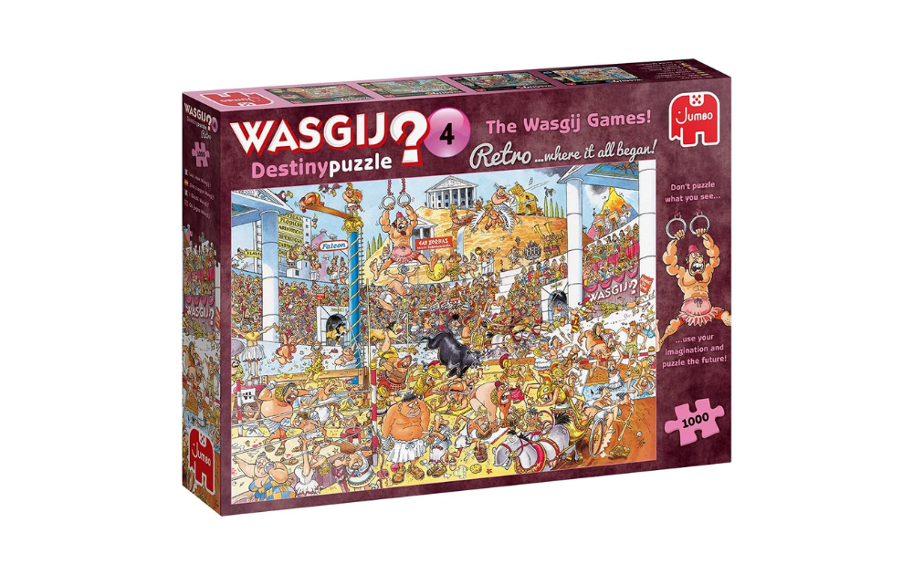 Wasgij Destiny 4 puzzle 1000 piece jigsaw featuring a colorful and humorous scene from the Wasgij Games