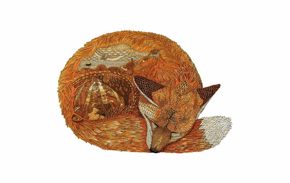 Wentworth autumn fox puzzle featuring a beautifully crafted fox design in warm autumn colors