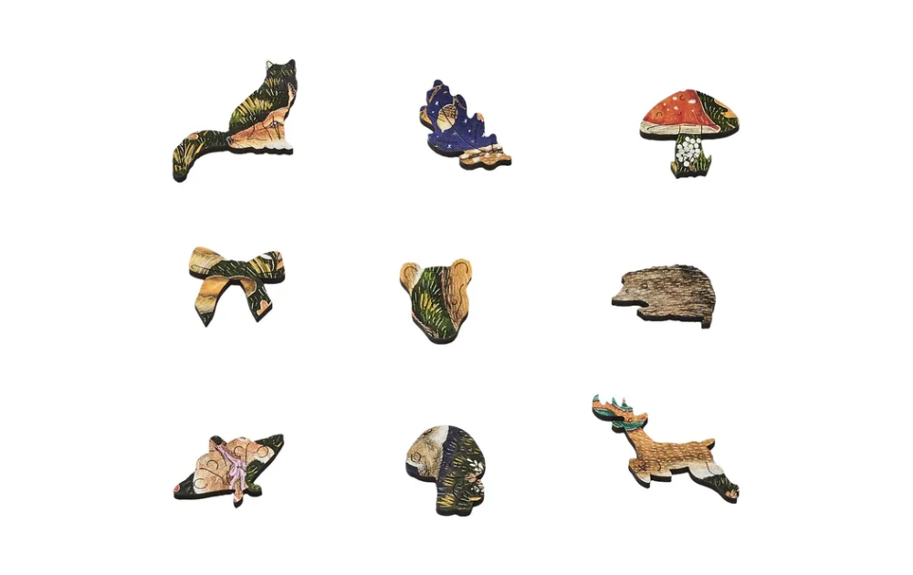 Wentworth Autumn Gathering 250 Piece Wooden Jigsaw Puzzle featuring intricate woodland-themed pieces