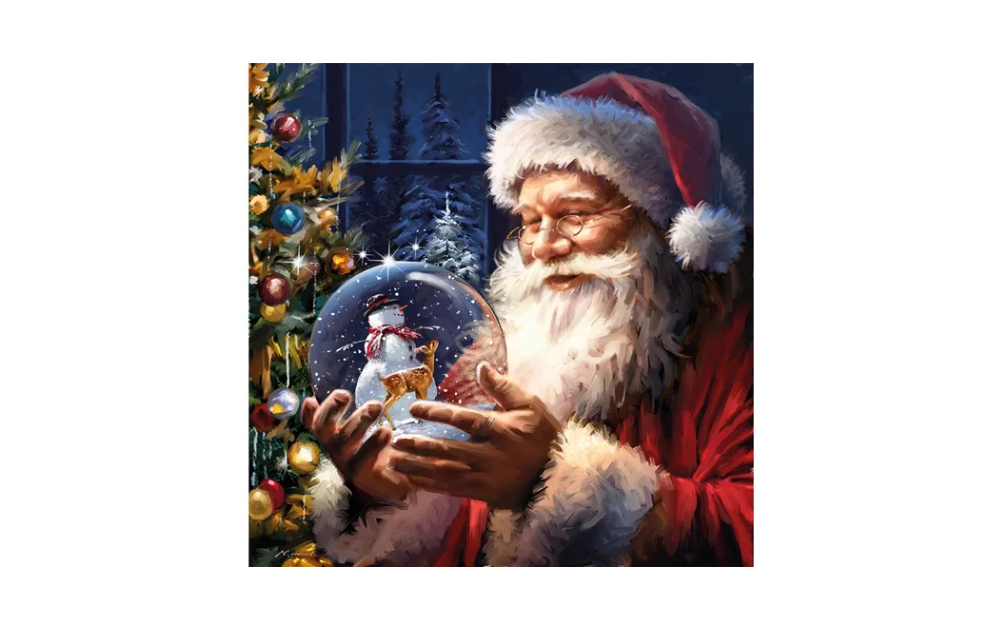 Wentworth Christmas puzzle 240 pieces featuring Santa with a snow globe and festive decorations