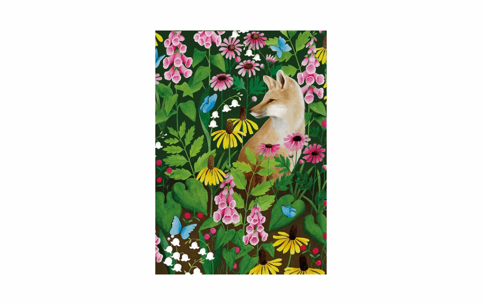 Wentworth fox and foxgloves puzzle featuring a charming fox amongst vibrant flowers