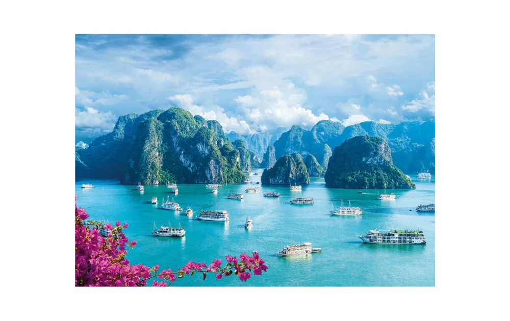 Wentworth Halong Bay puzzle featuring scenic turquoise waters and limestone islands with boats and flowers