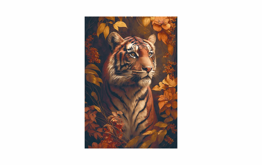 Wentworth In the Wild puzzle 250 pieces featuring a majestic tiger amidst vibrant foliage