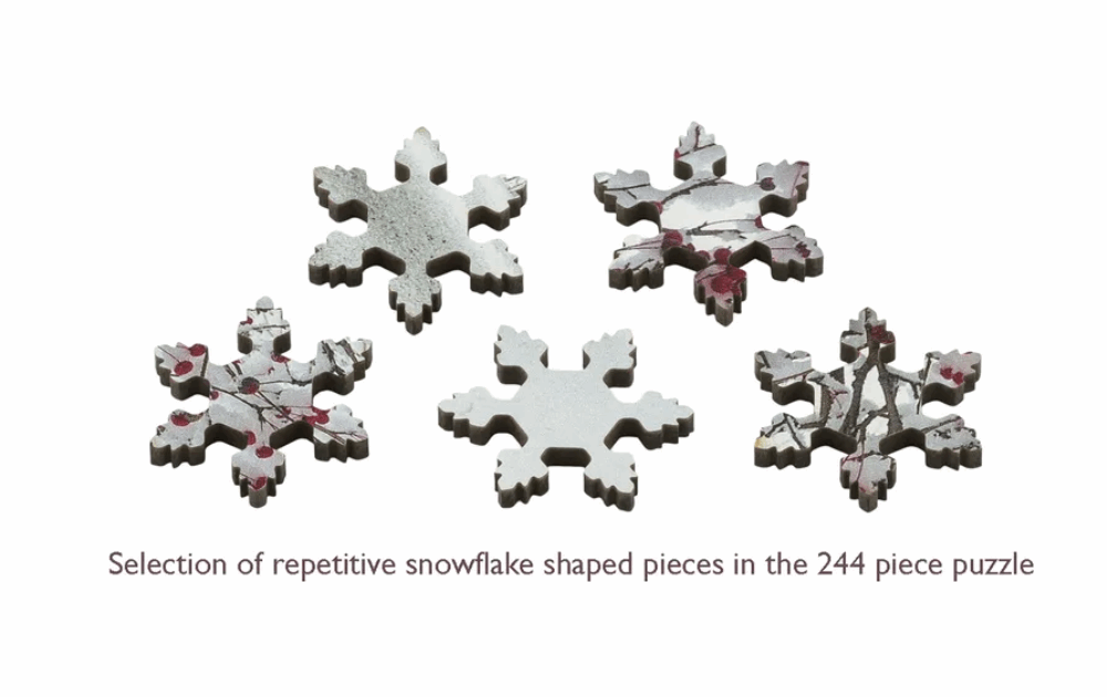 Wentworth jigsaw puzzle 244 pieces featuring unique snowflake-shaped puzzle pieces