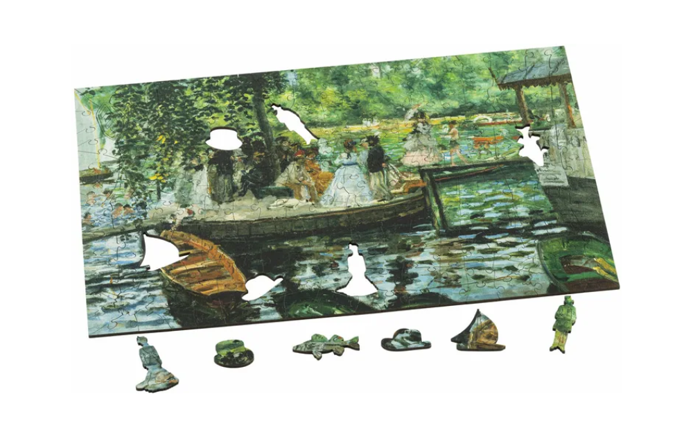 Wentworth La Grenouillere jigsaw puzzle with unique shaped pieces and impressionist river scene