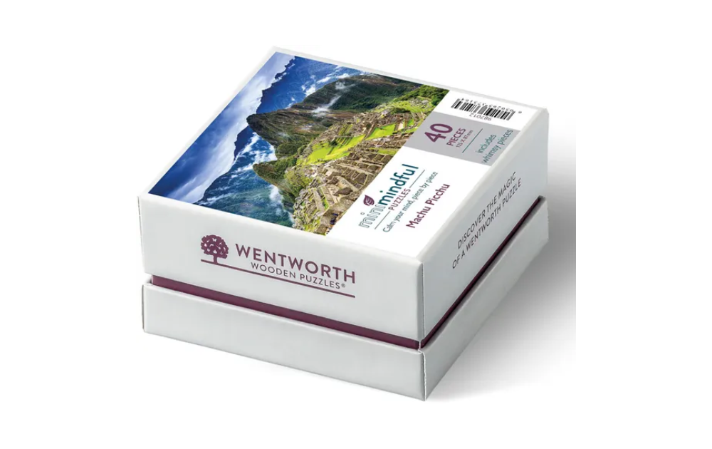 Wentworth Machu Picchu puzzle wooden jigsaw box featuring 40 pieces with scenic mountain and ancient ruins image