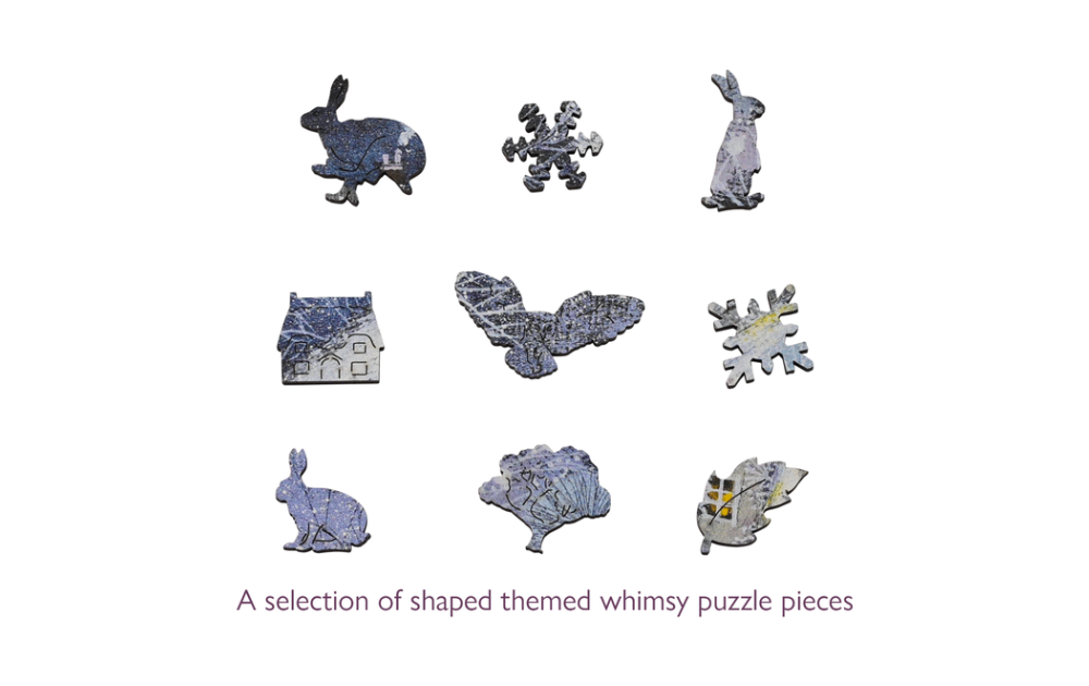 Selection of shaped whimsy pieces from the Night Watch 240 piece puzzle by Wentworth