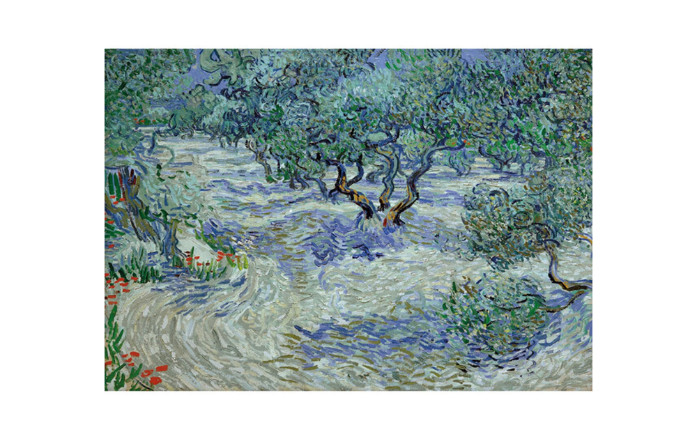 Olive Grove 250 piece puzzle from Wentworth featuring Van Gogh inspired artwork with olive trees