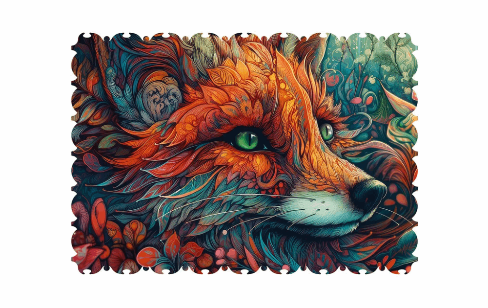 Wentworth ornamental floral fox puzzle showcasing vibrant colors and intricate floral designs