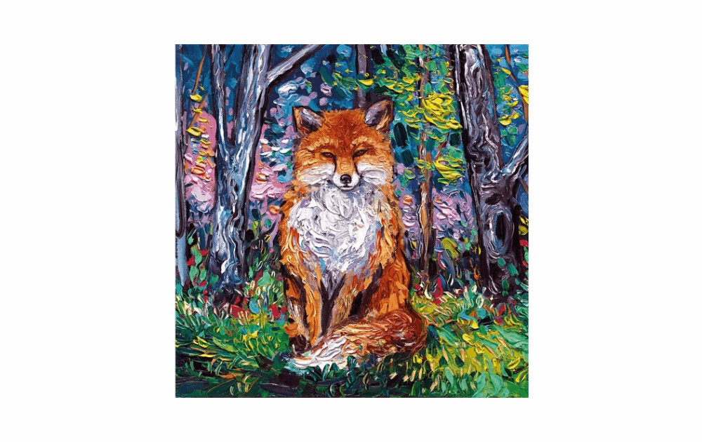 Wentworth red fox puzzle featuring a colorful fox in a vibrant forest setting