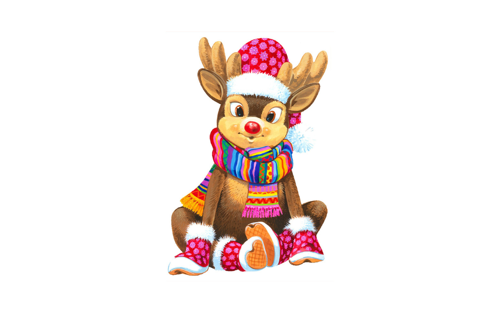 Wooden Jigsaw Rudolph the Reindeer puzzle with 15 colorful pieces by Wentworth for festive fun