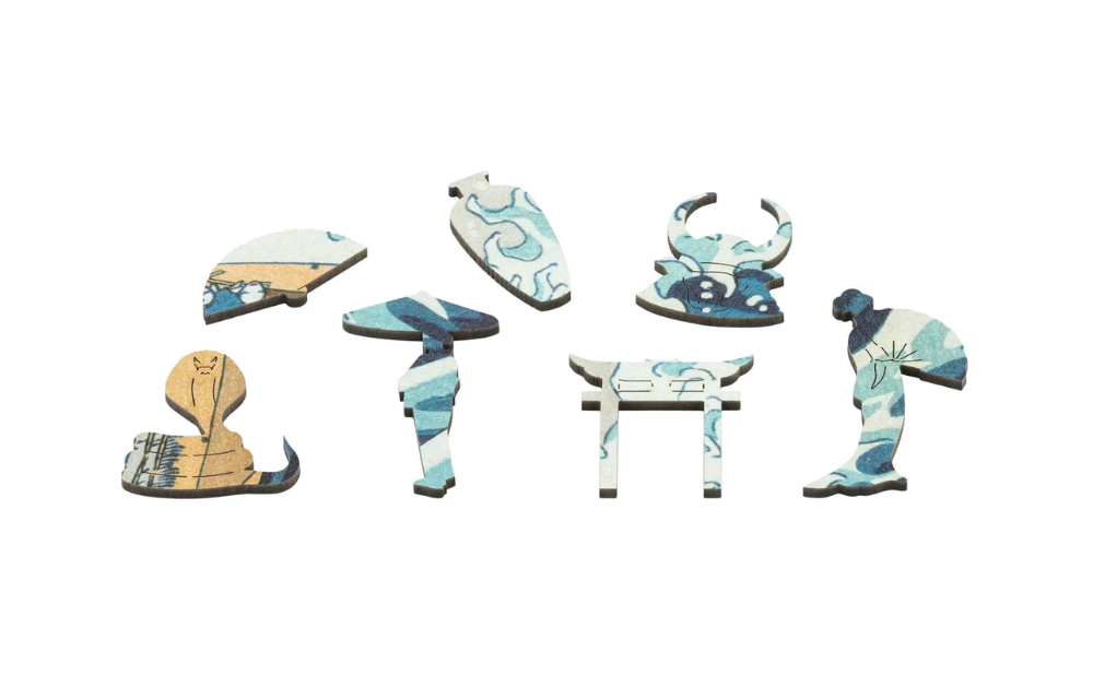 Wentworth The Great Wave off Kanagawa 40 Piece Wooden Jigsaw Puzzle with unique shaped pieces