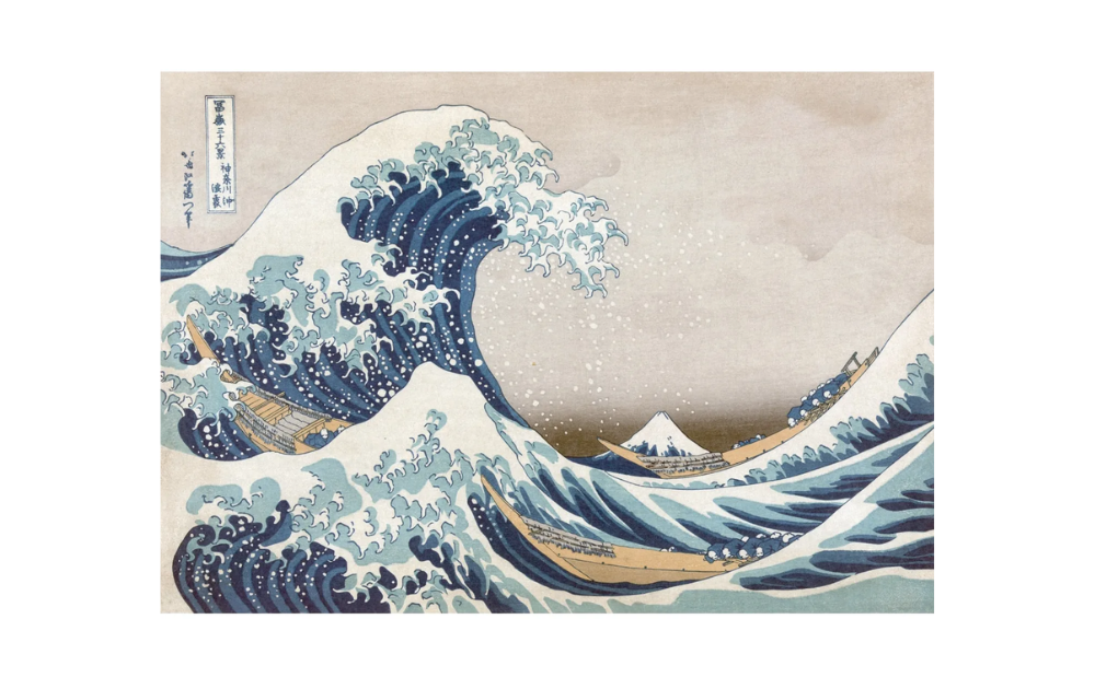 Wentworth The Great Wave off Kanagawa 40 Piece Wooden Jigsaw Puzzle featuring iconic ocean waves and Mount Fuji