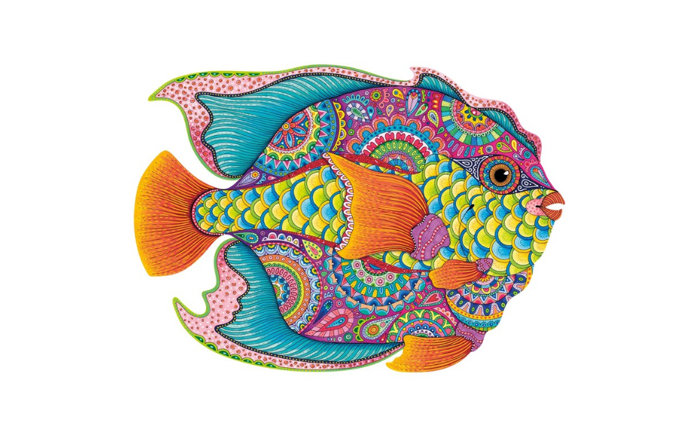 Wentworth wooden jigsaw puzzles 250 piece colorful fish design for puzzle enthusiasts