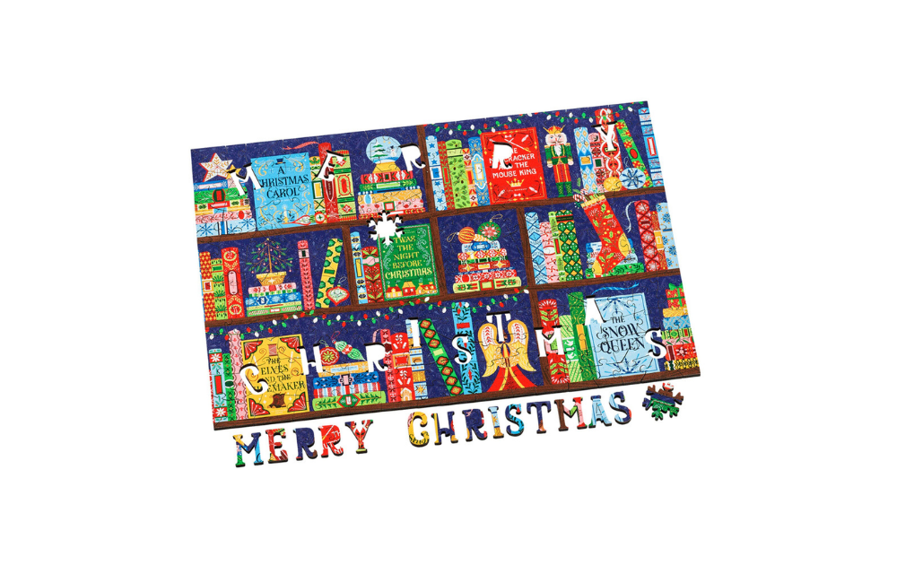 Wentworth wooden puzzles Christmas stories 250 piece jigsaw featuring colorful festive decorations