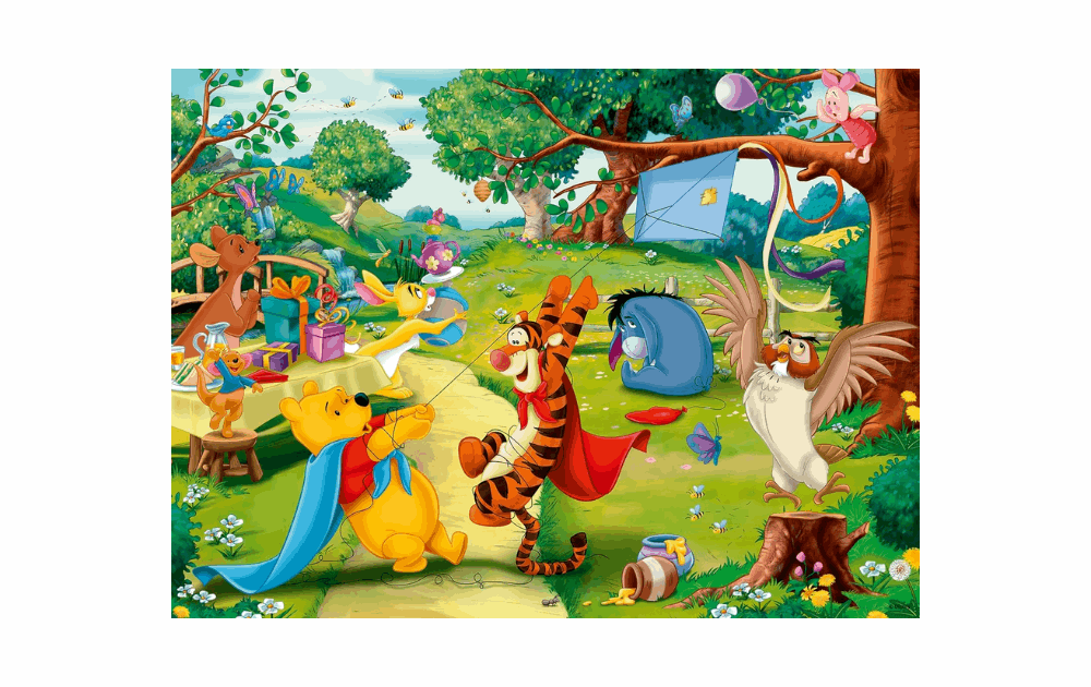Ravensburger Children's Winnie the Pooh puzzle featuring Pooh and friends in a vibrant outdoor scene