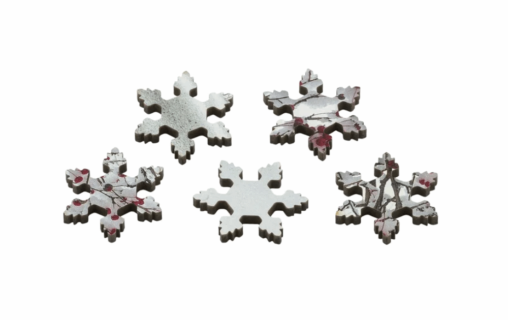 Snowflake-shaped pieces of Wentworth wooden jigsaw puzzles for creative puzzle enthusiasts