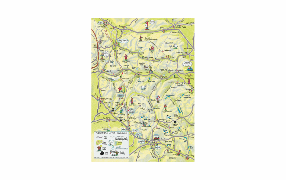 Cardtoons Yorkshire Dales puzzle 1000 pieces featuring a detailed map illustration